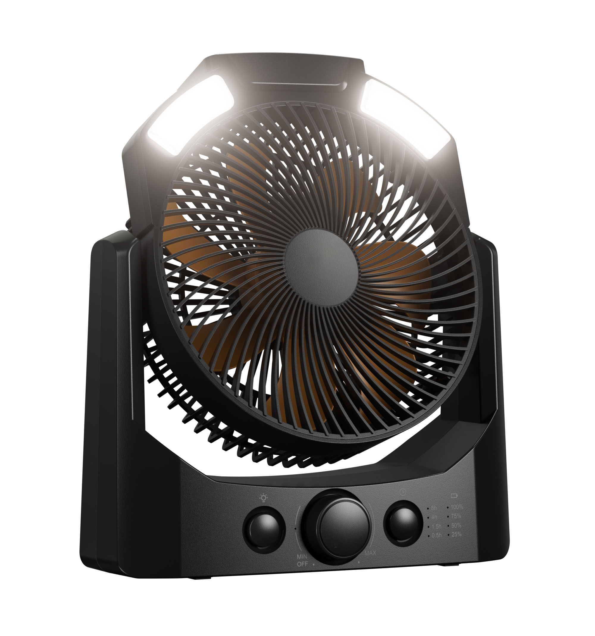 8 Inch Camping Desk Fan with Led Light Power Bank Function